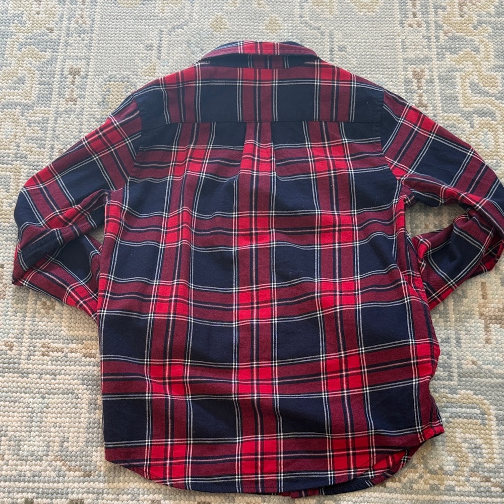 Janie and Jack Tartan Flannel Shirt Size 7 - Picture 4 of 4